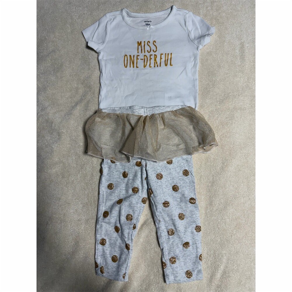 Carter's Baby Girl Miss ONE-derful 2pc First Birthday Outfit Set 18M